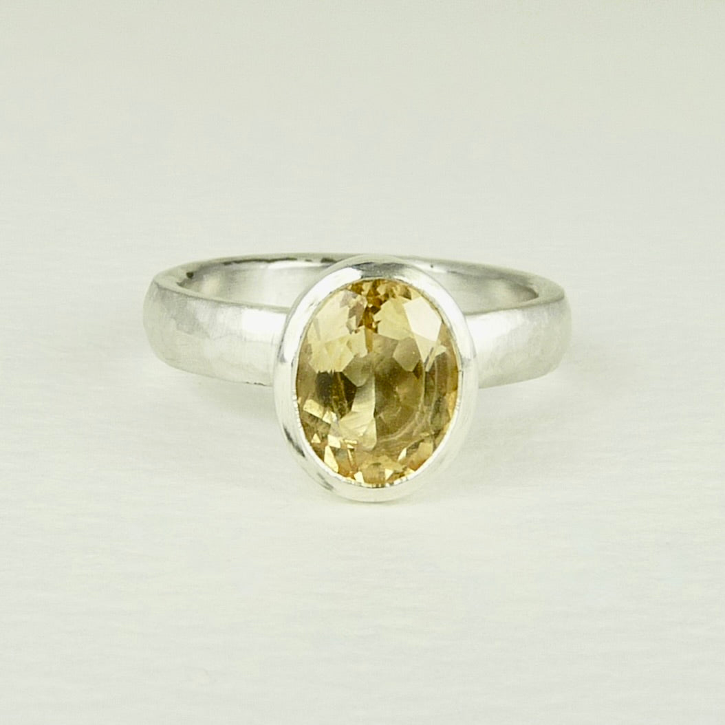Medium Oval Citrine Cup Ring