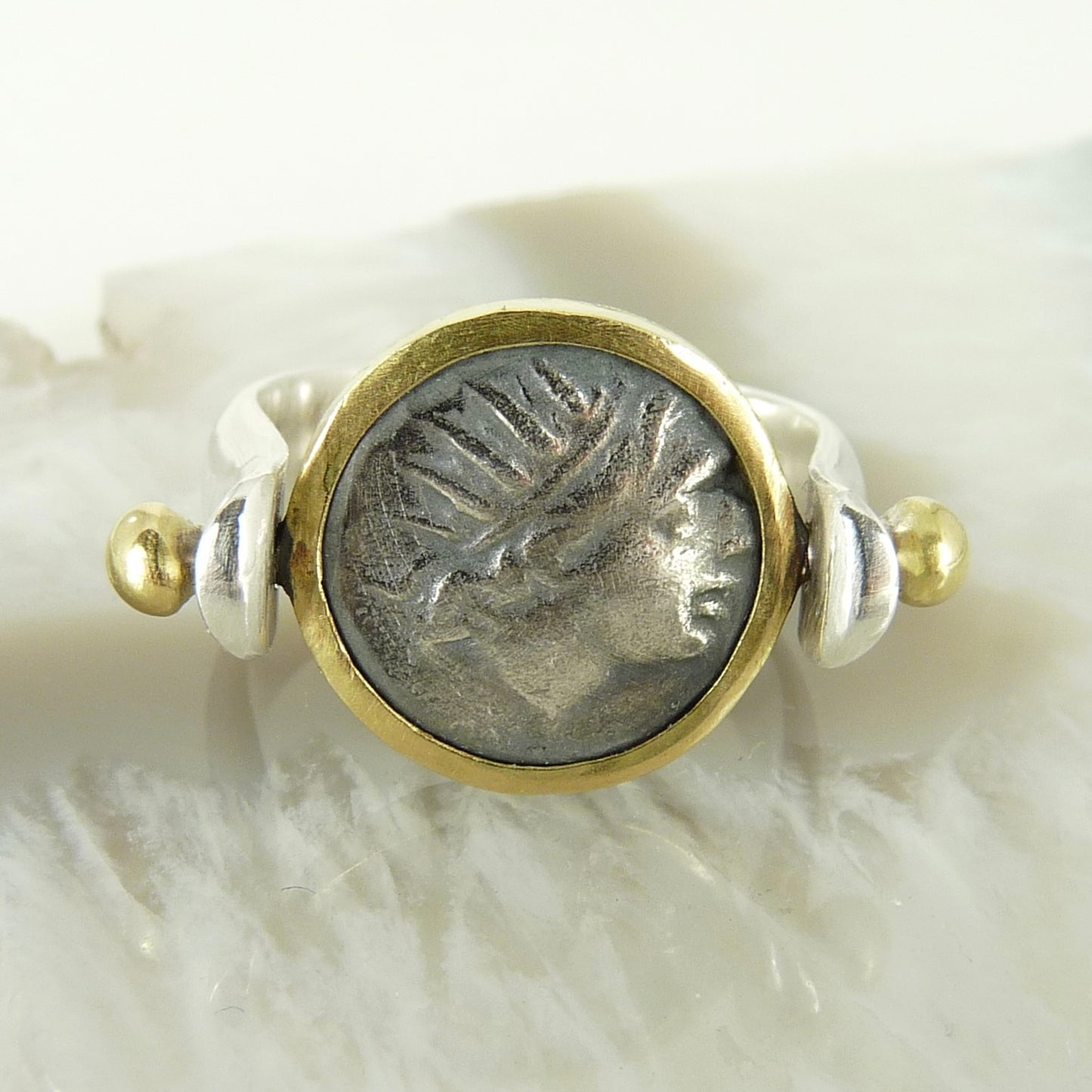 Helios Ancient Greek Coin Swivel Ring