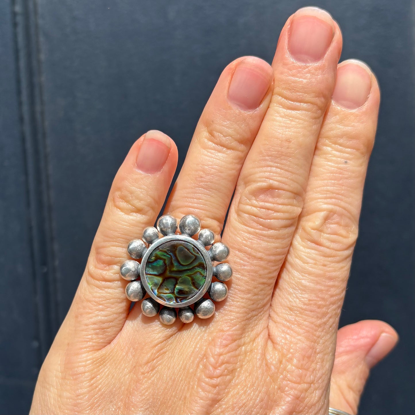 Giant Courtesan Ring With Abalone Shell