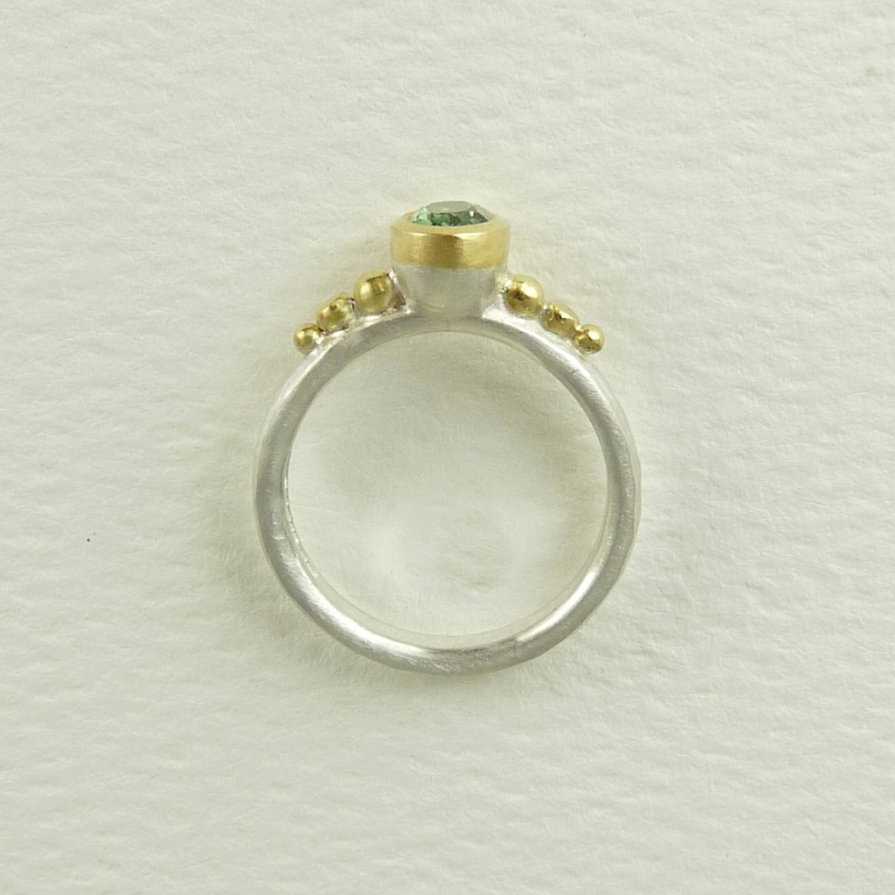 Mint Green Tourmaline Granulation Ring