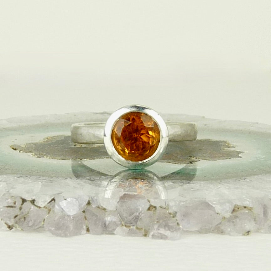 Silver Round Cup Ring