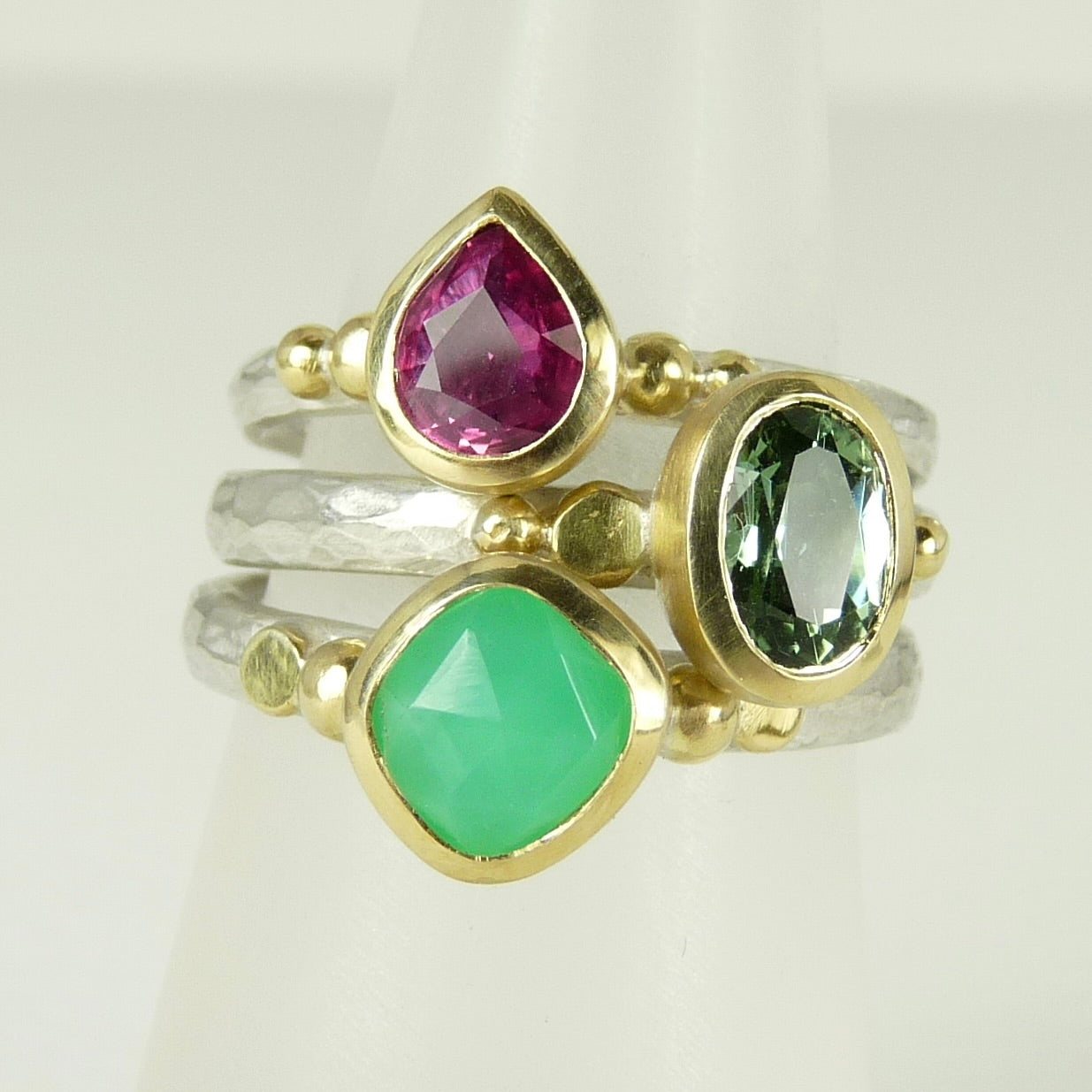 Chrysoprase Granulation Ring