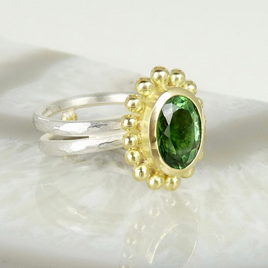 Green Tourmaline Courtesan Ring