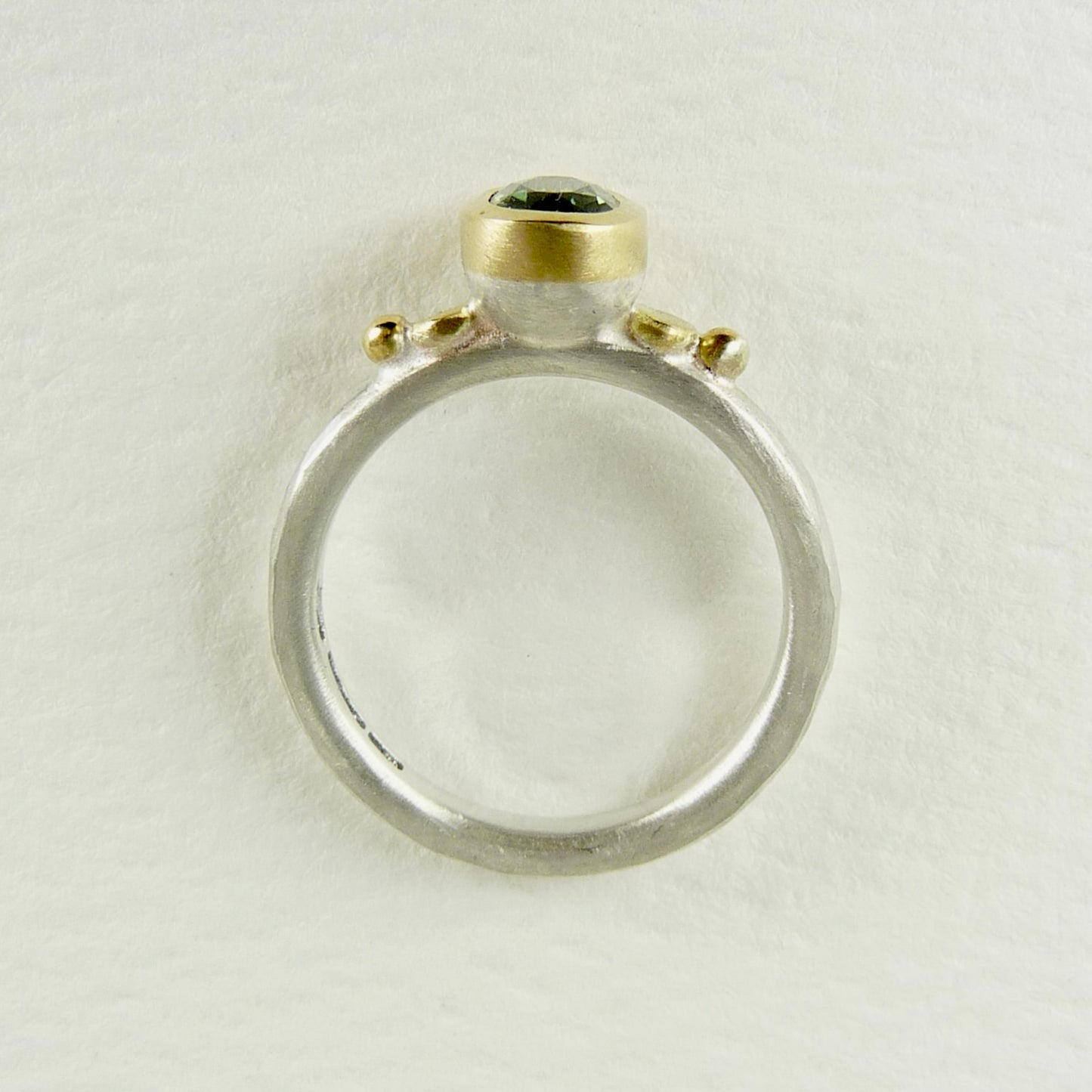 Oval Green Tourmaline Granulation Ring