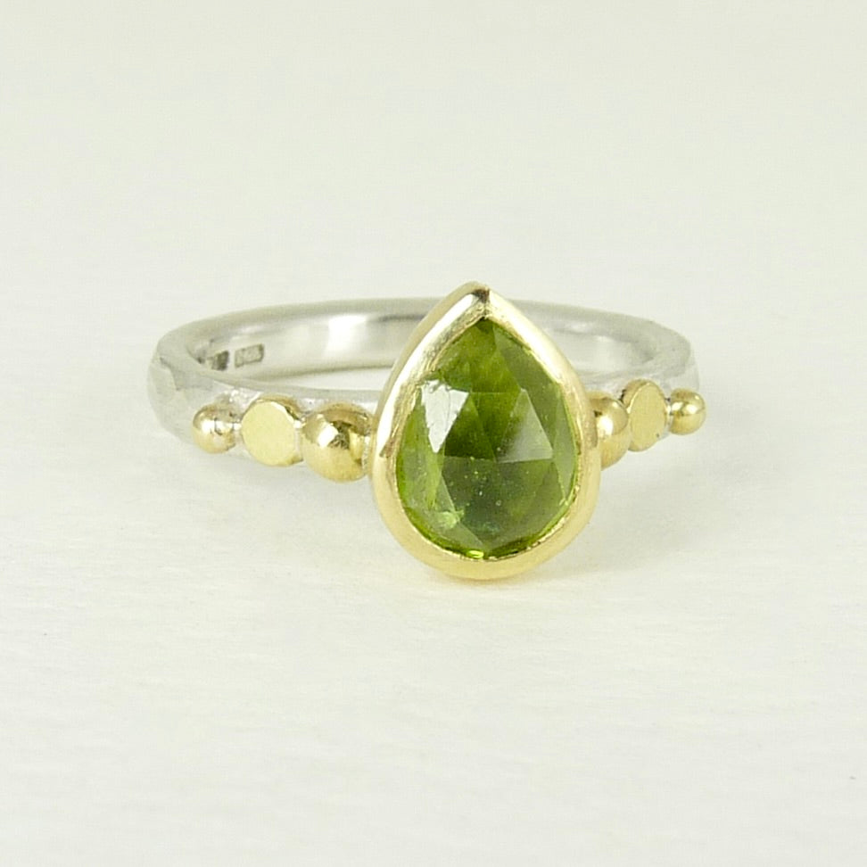 Peridot granulation Ring