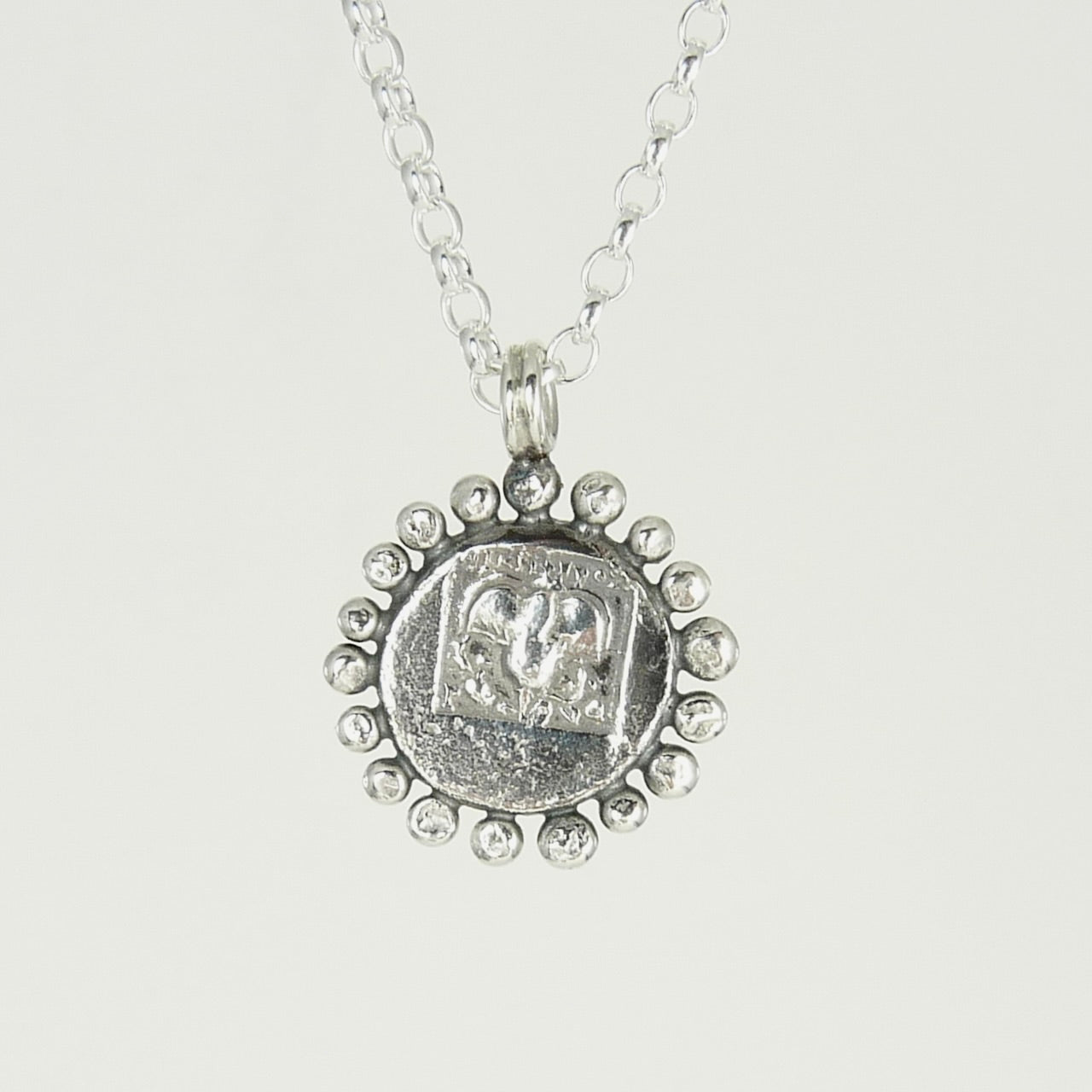 Helios, God of the Sun Necklace Adorned with Silver Granules, Ancient Greek Coin
