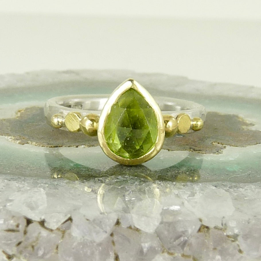 Peridot granulation Ring