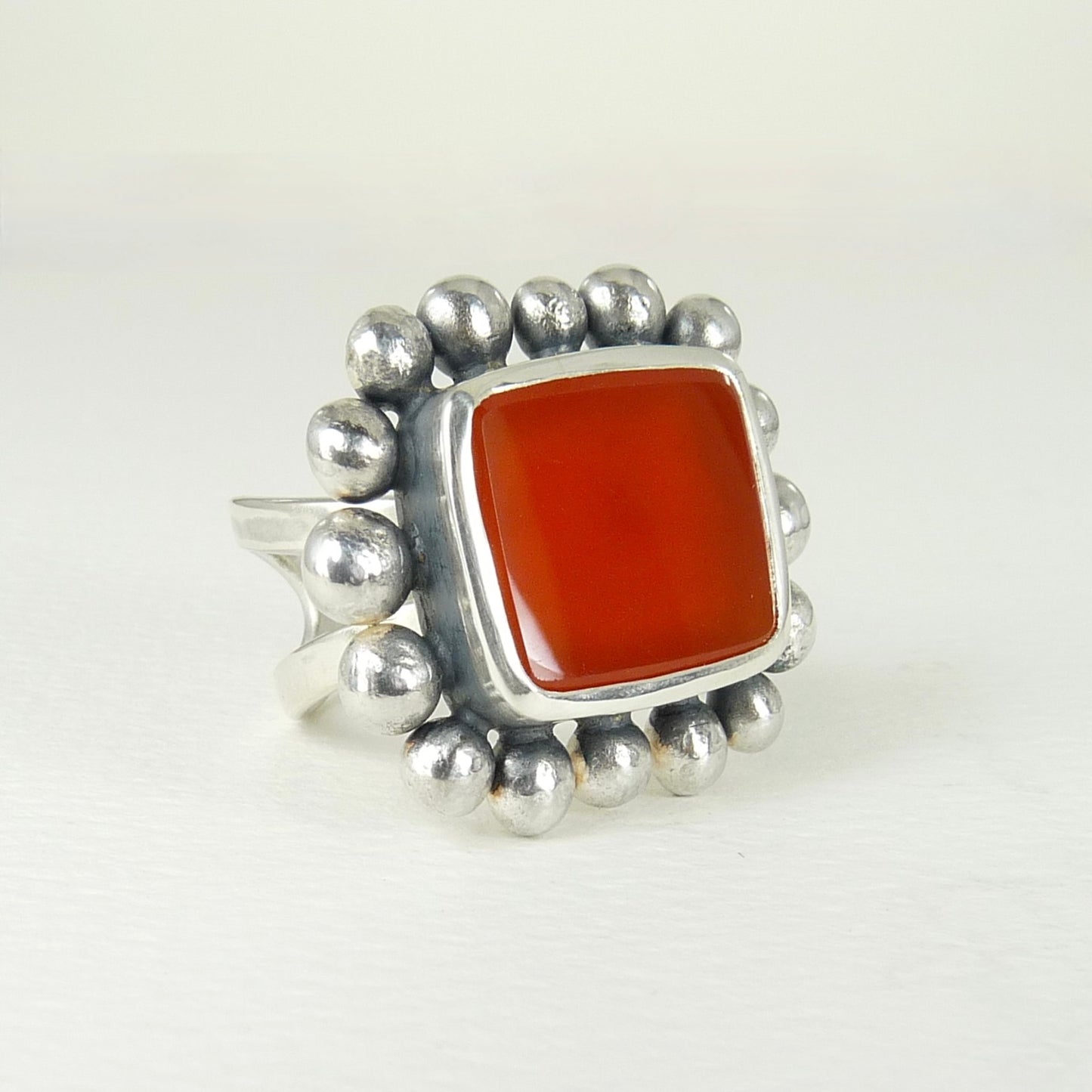 Giant Courtesan Ring Carnelian And Silver