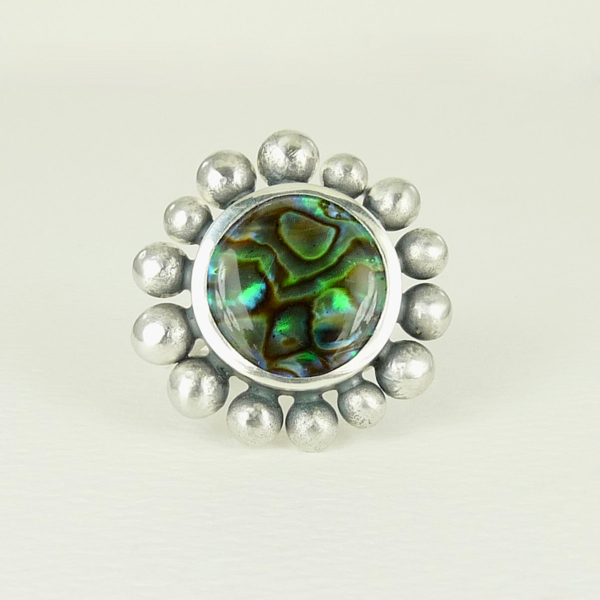 Giant Courtesan Ring With Abalone Shell