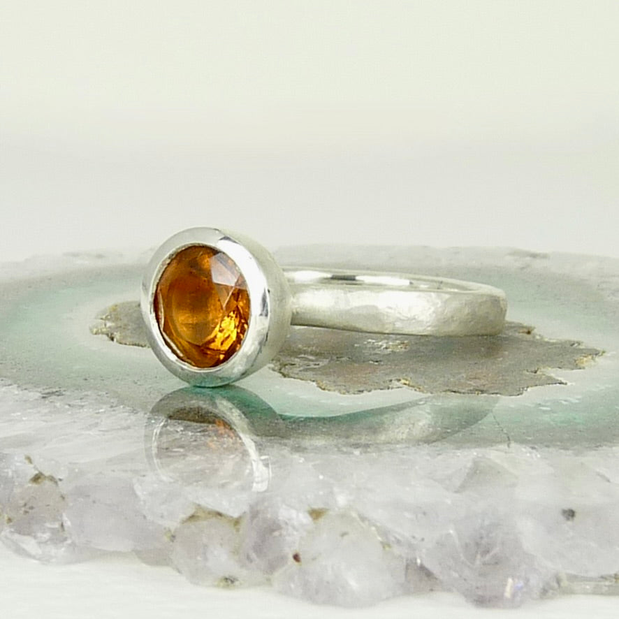 Silver Round Cup Ring