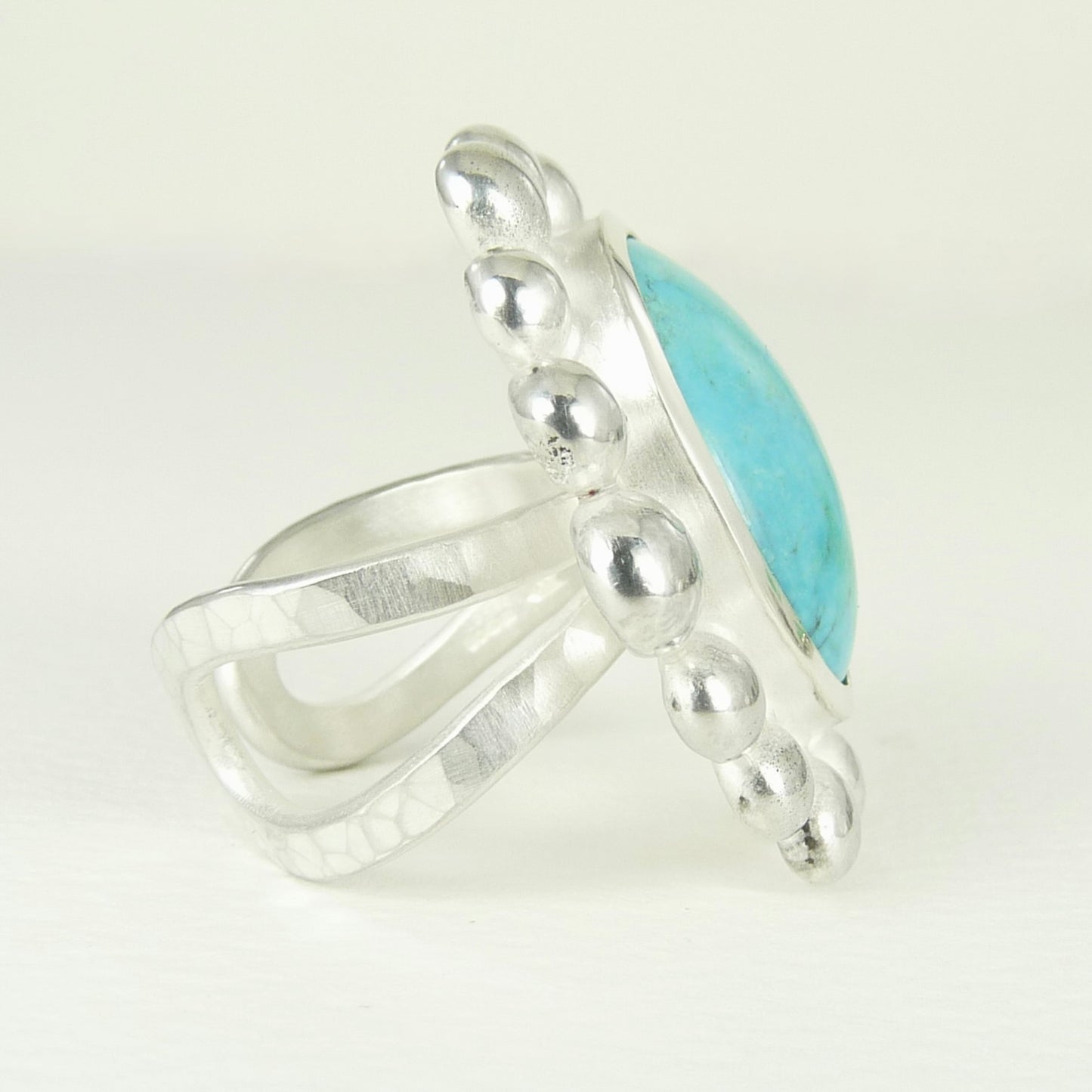 Giant Courtesan Ring, Turquoise And Silver