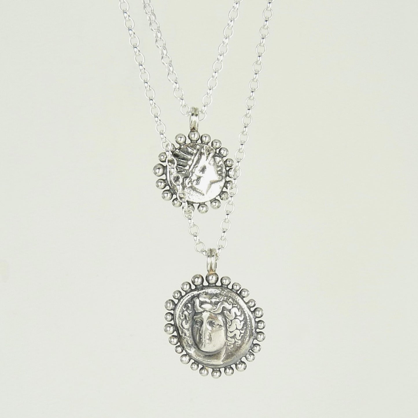 Larissa, Water Nymph Necklace Adorned with Silver Granules, Ancient Greek Coin