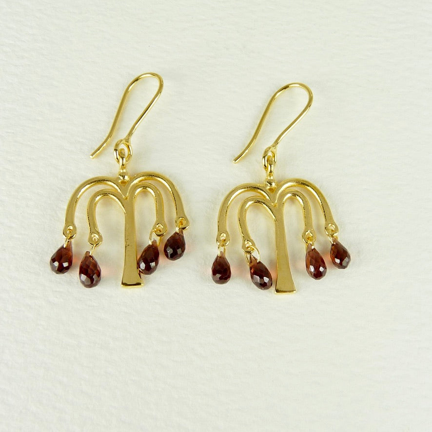 Willow Tree Gemstone Drops Earrings