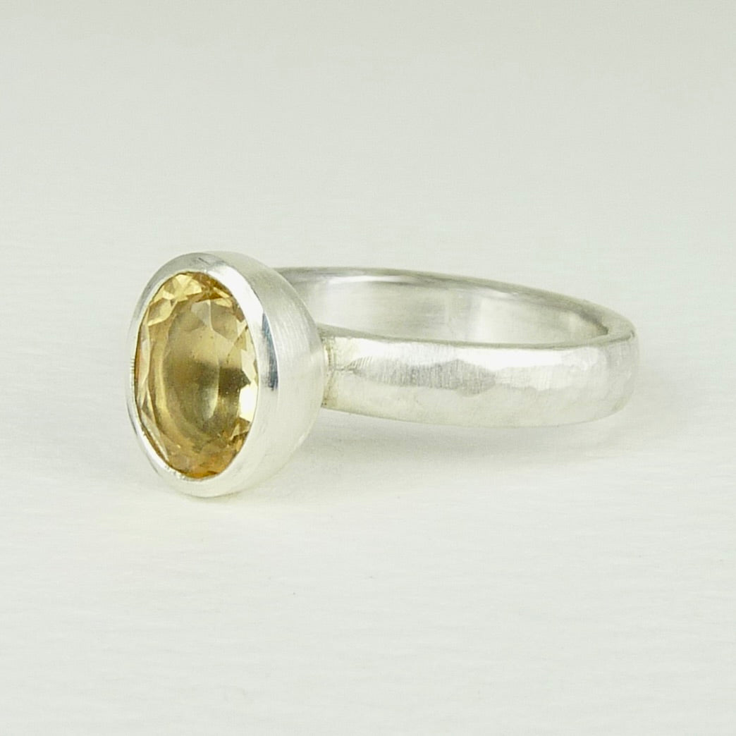 Medium Oval Citrine Cup Ring