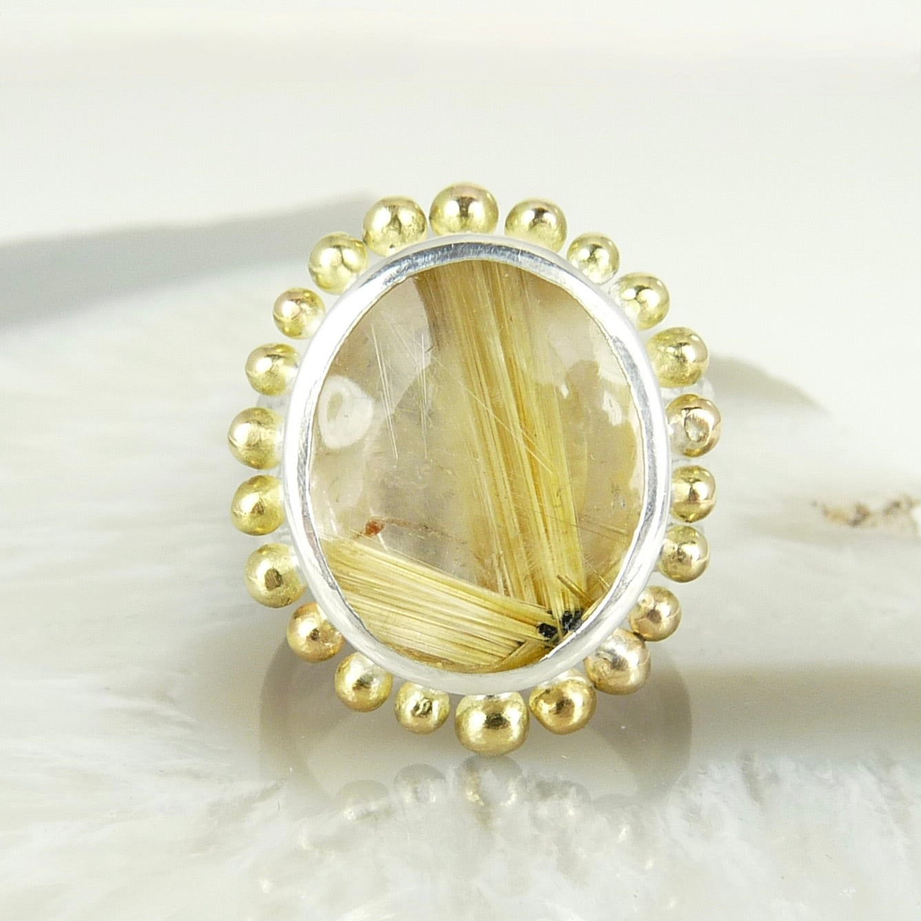 Rutilated Quartz Courtesan Ring