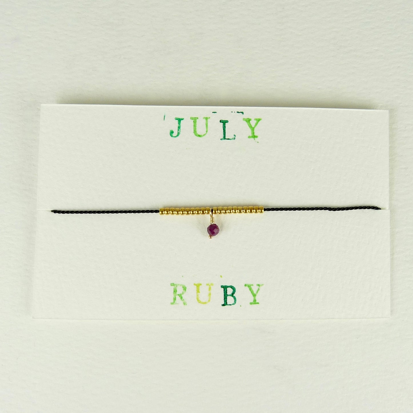 July Birthstone Bracelet, Ruby