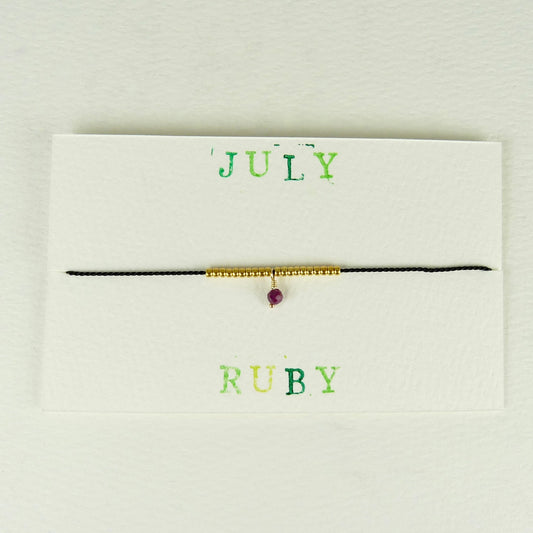 July Birthstone Bracelet, Ruby