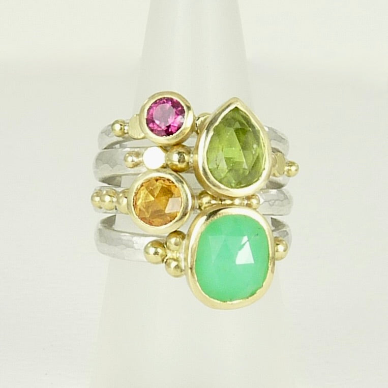 Orange Sapphire Granulation Ring