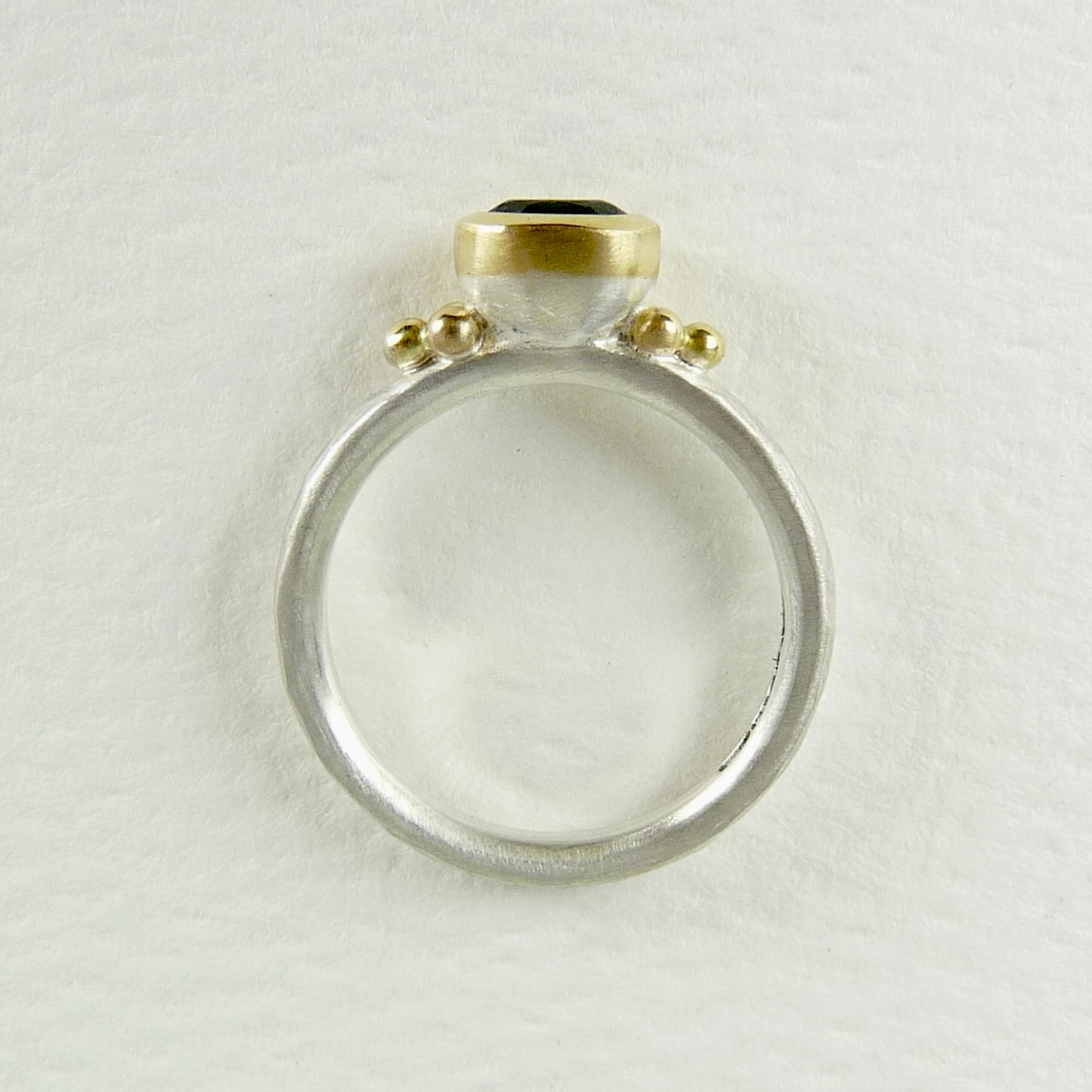 Oval Green Tourmaline Granulation Ring