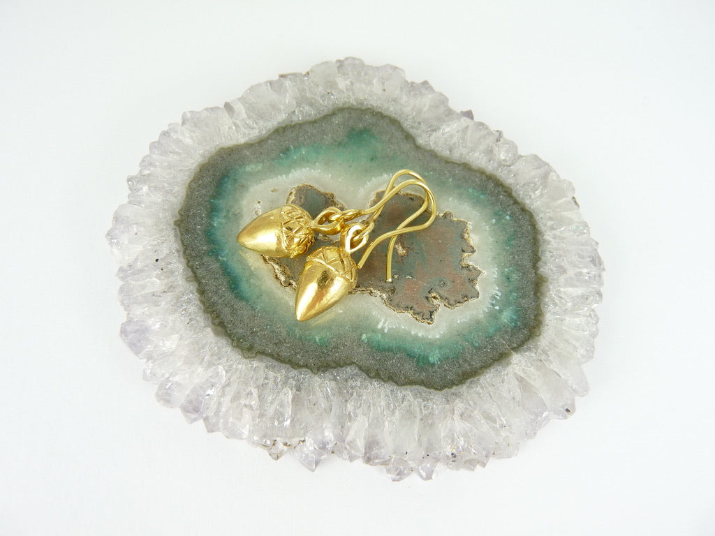 Etruscan Pine Cone and Acorn Earrings