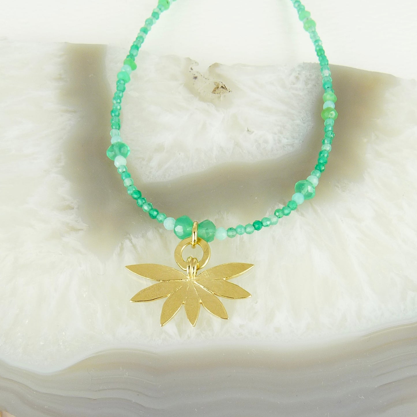 Bejewelled Lotus Flower Necklace