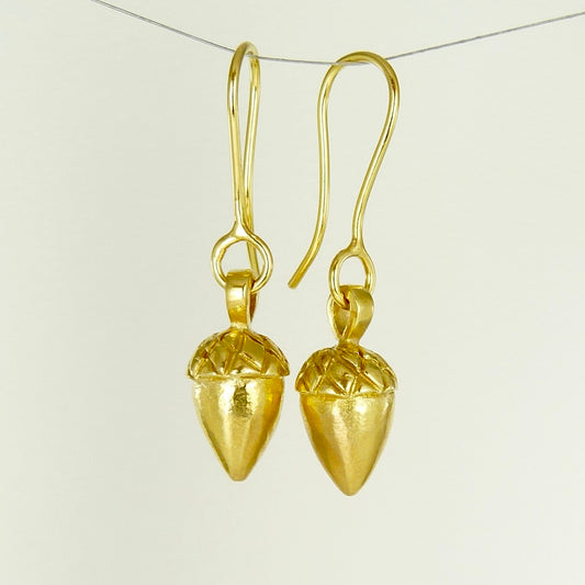Etruscan Pine Cone and Acorn Earrings
