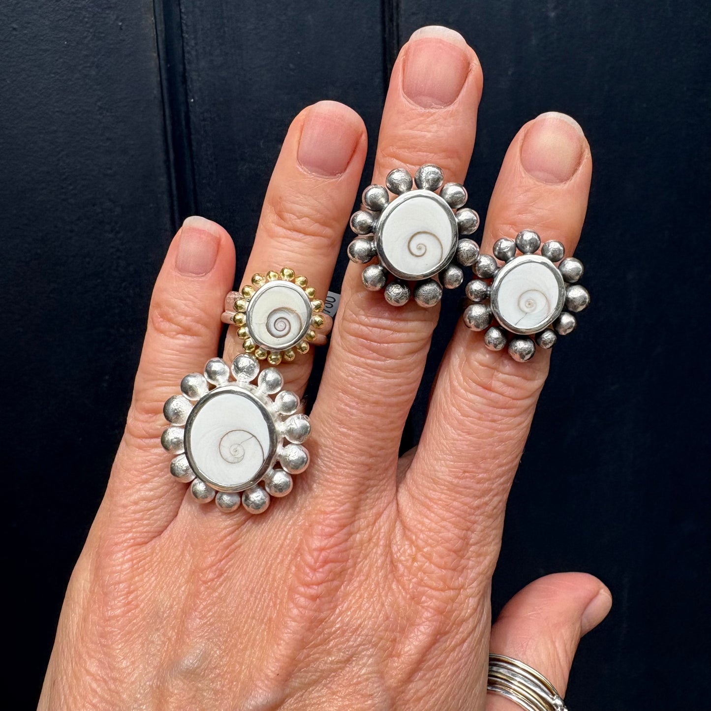Giant Shell And Silver Courtesan Ring