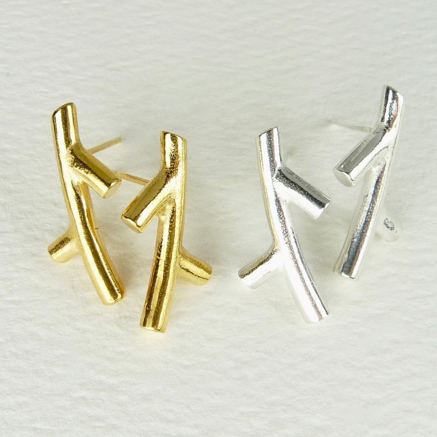 Olive Branch Stud Earrings