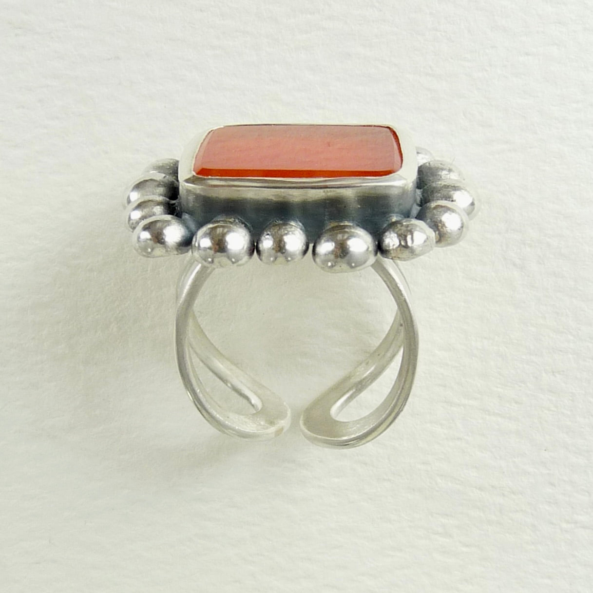 Giant Courtesan Ring Carnelian And Silver