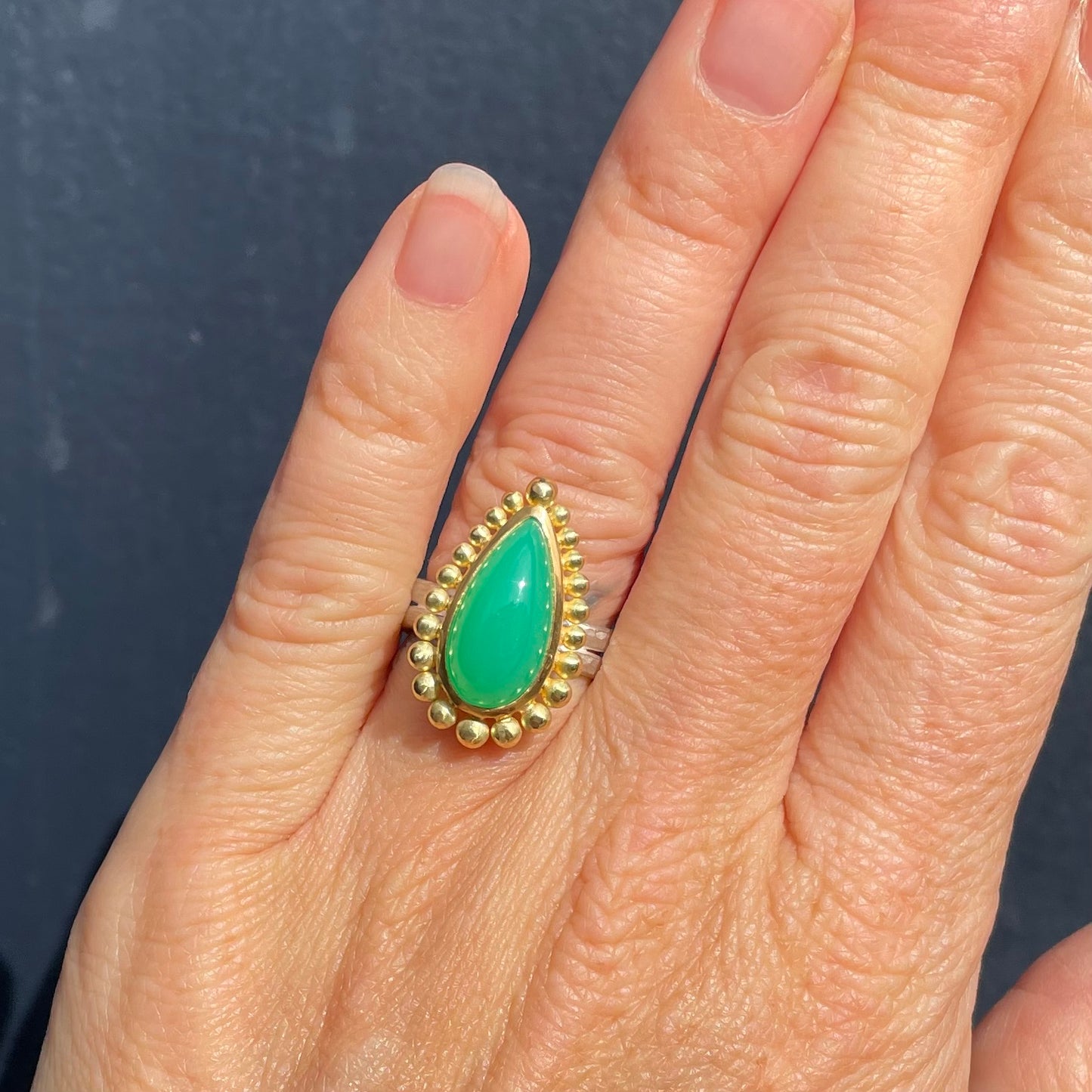 Chrysoprase Courtesan Ring