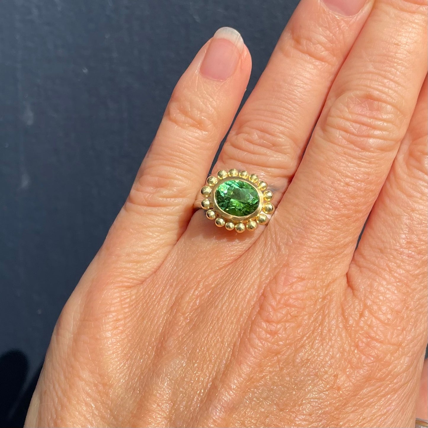 Green Tourmaline Courtesan Ring