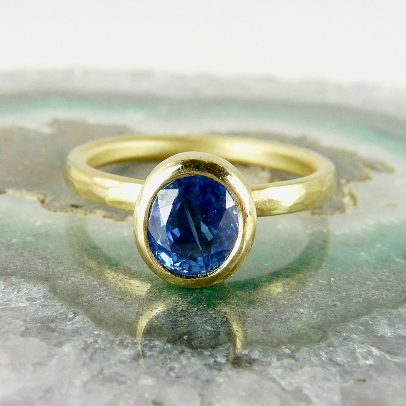 Julia Cook sapphire handmade 18ct gold ring