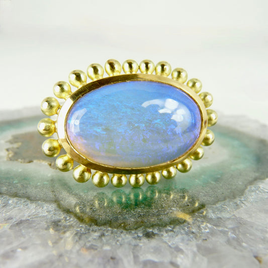 Julia Cook opal 18ct gold silver handmade ring 