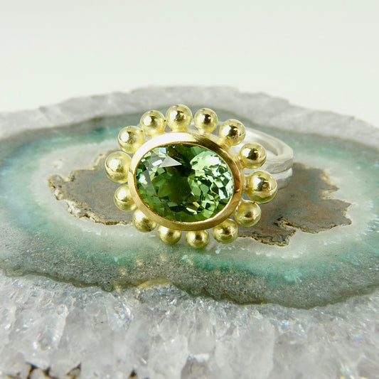 Green Tourmaline Courtesan Ring