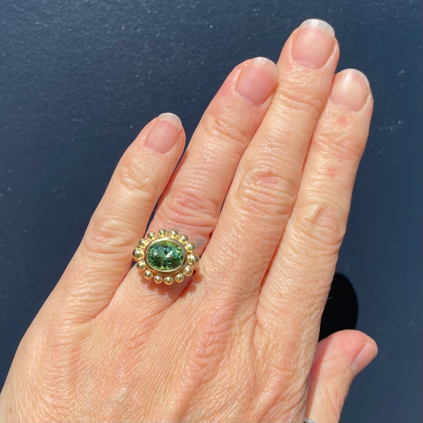 Green Tourmaline Courtesan Ring