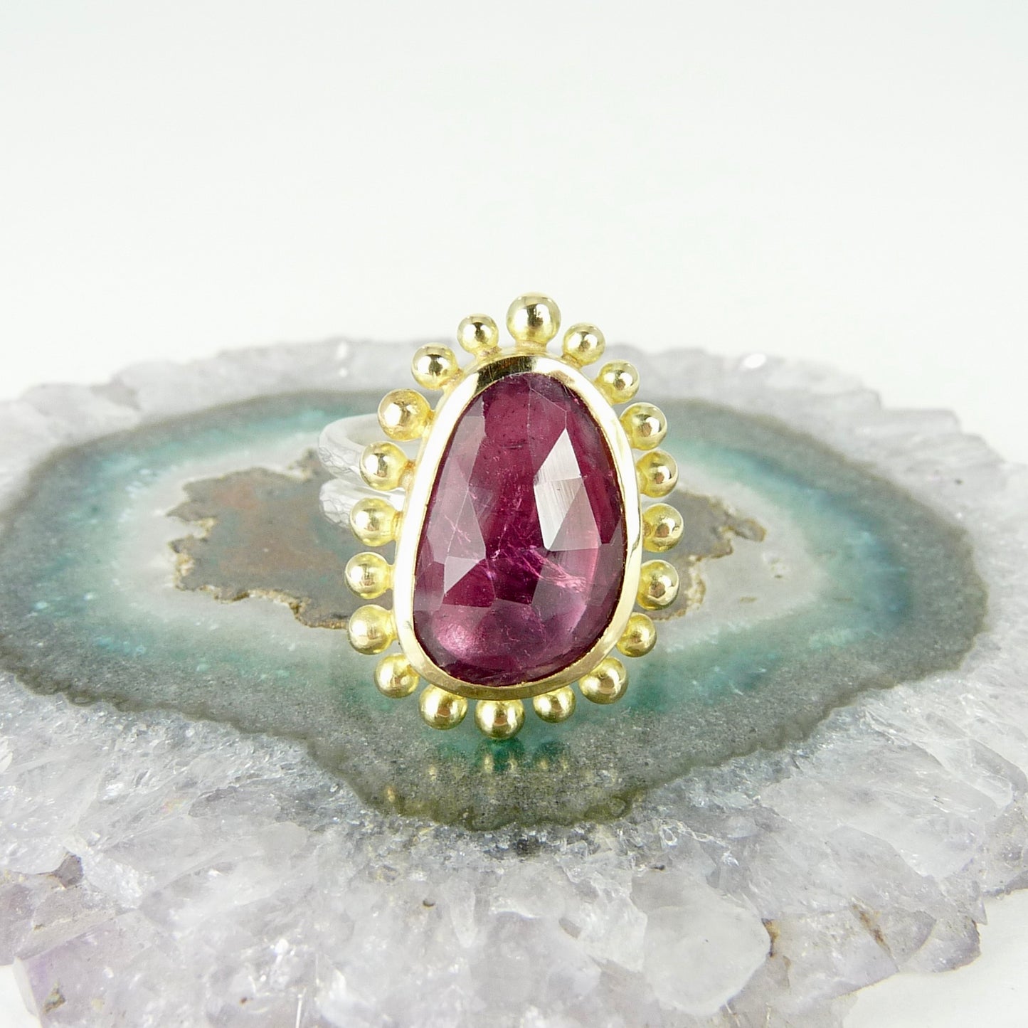 Julia Cook gold silver pink tourmaline ring