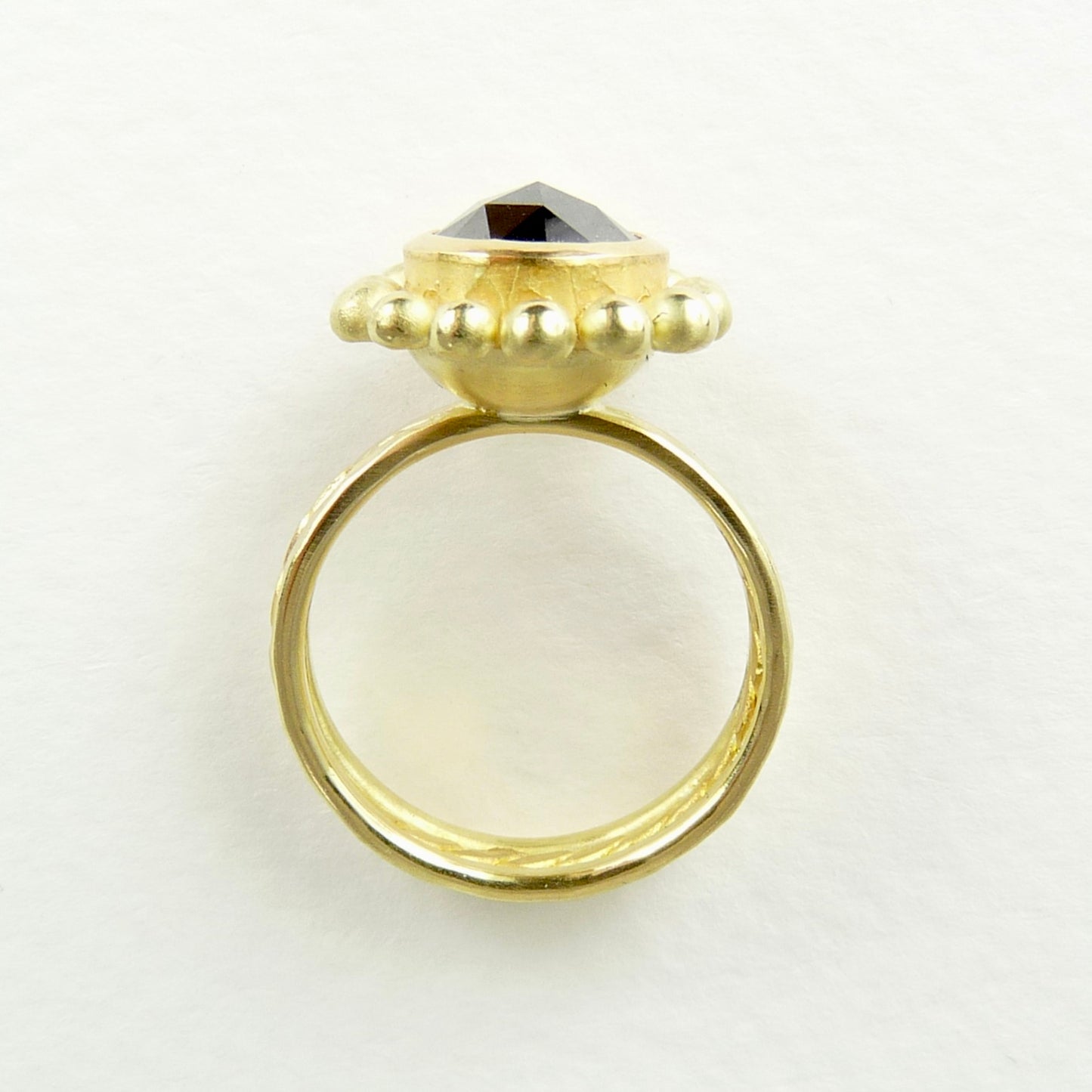 18ct 22ct gold black diamond ring rose cut