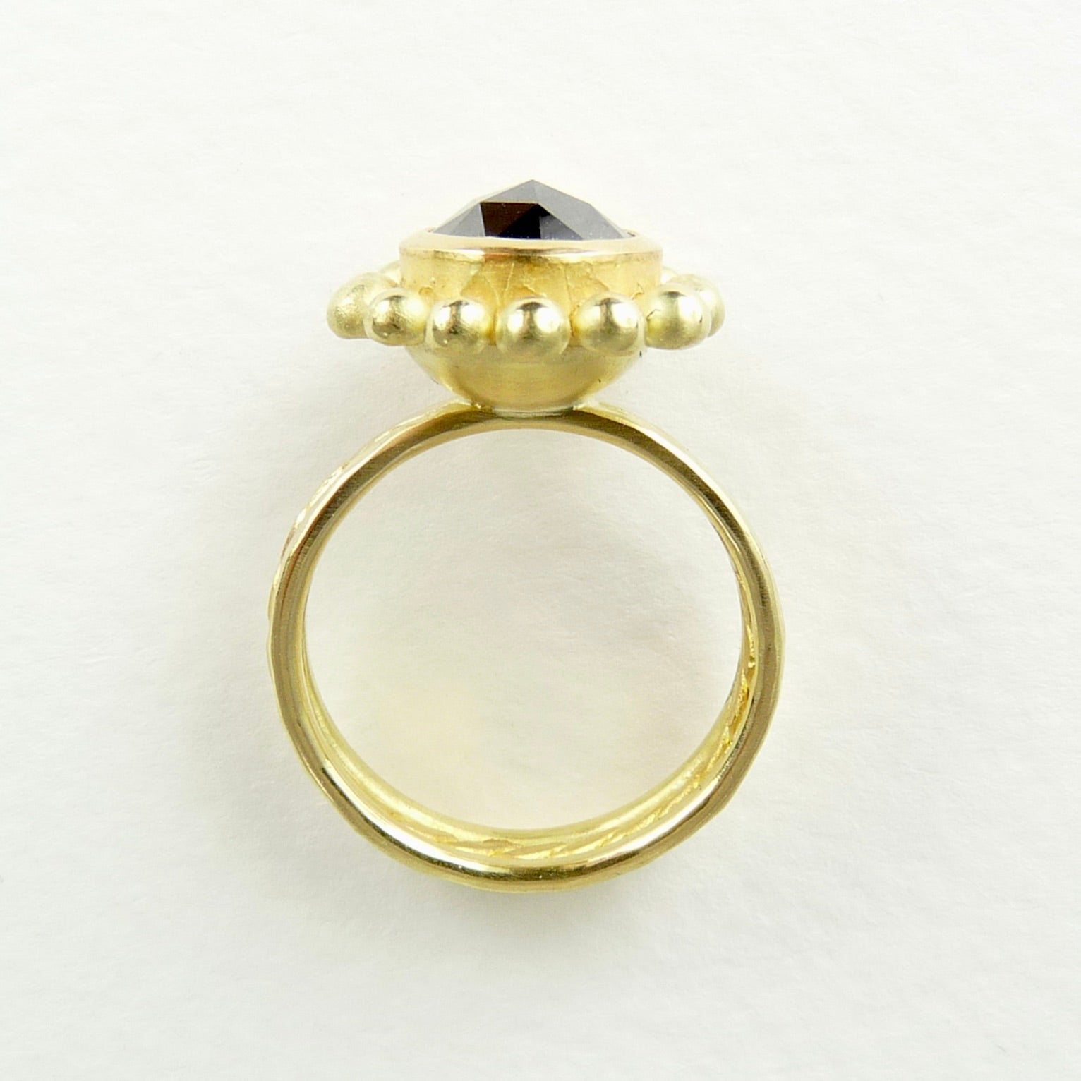 18ct 22ct gold black diamond ring rose cut