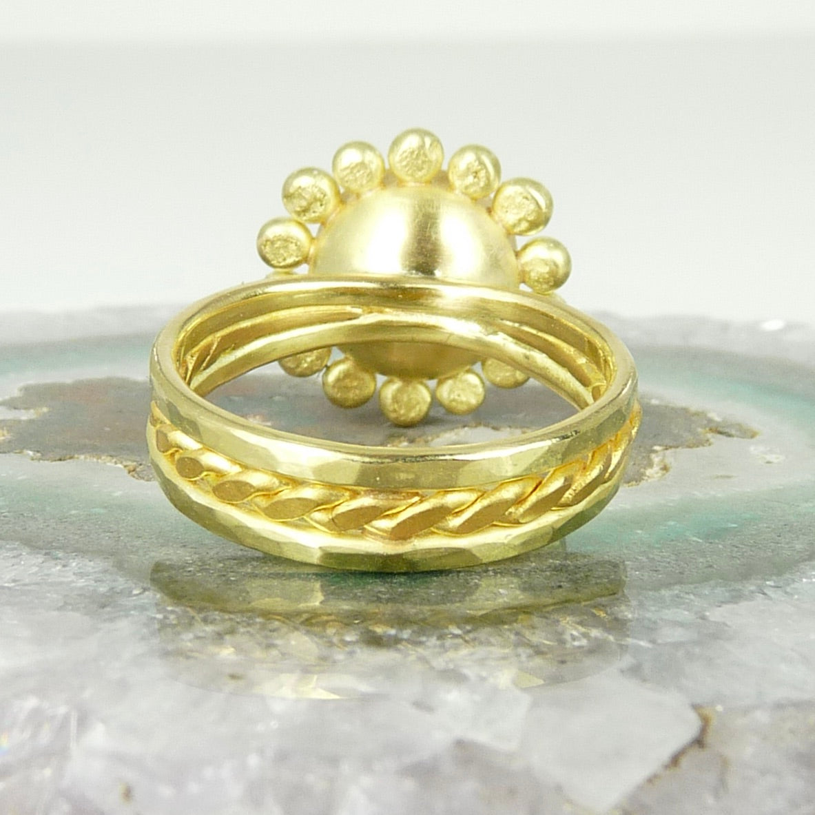 18ct 22ct gold black diamond ring rose cut