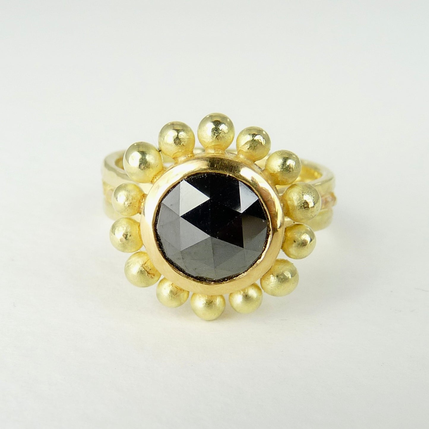 18ct 22ct black diamond ring rose cut