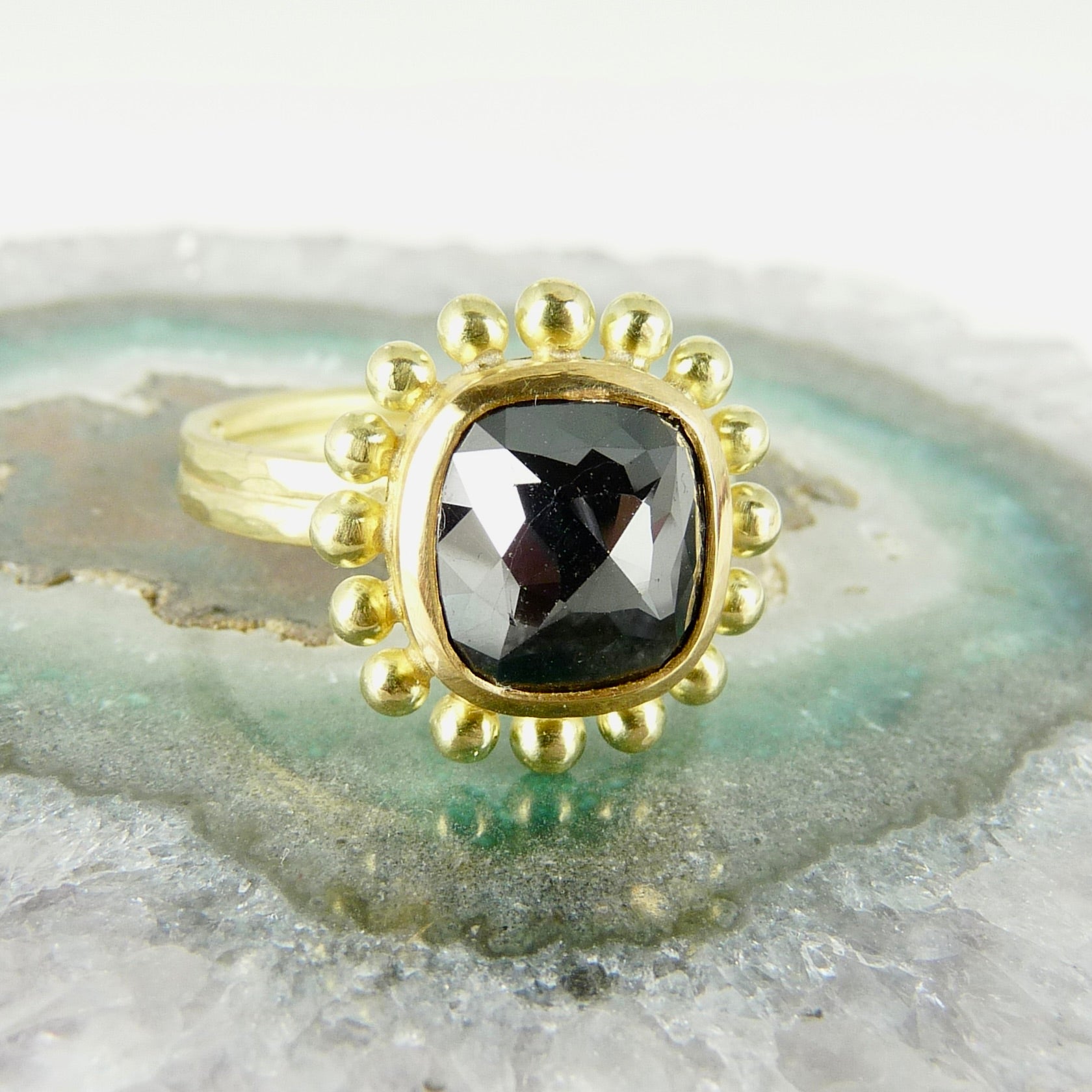 18ct 22ct gold black diamond ring