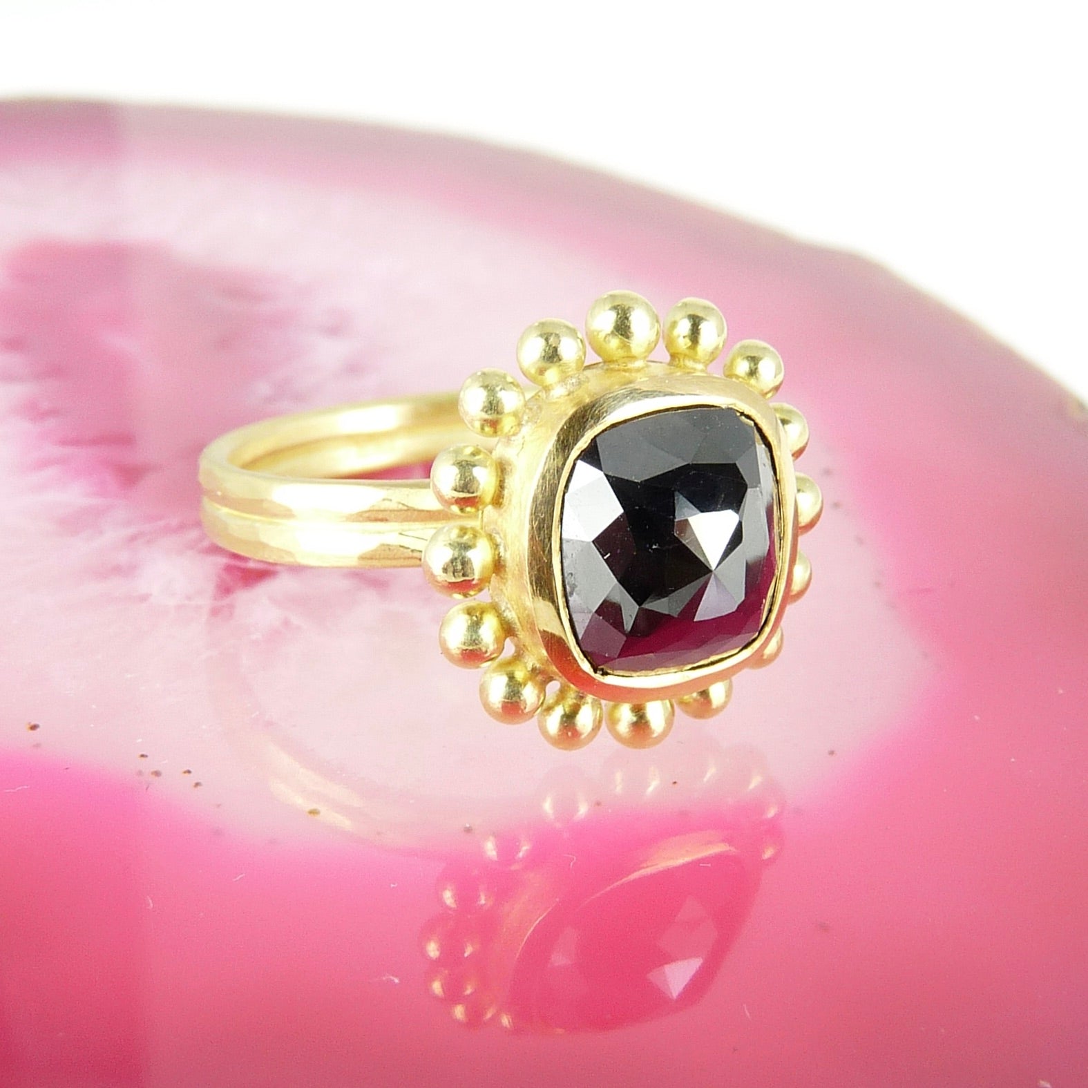 18ct 22ct gold black diamond ring