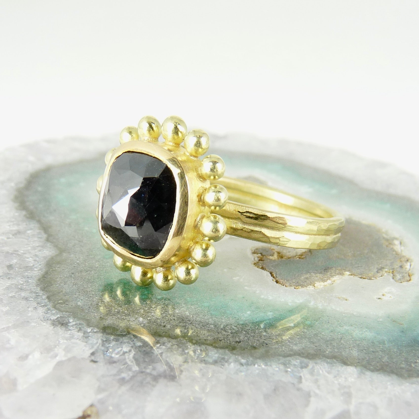 18ct 22ct gold black diamond ring