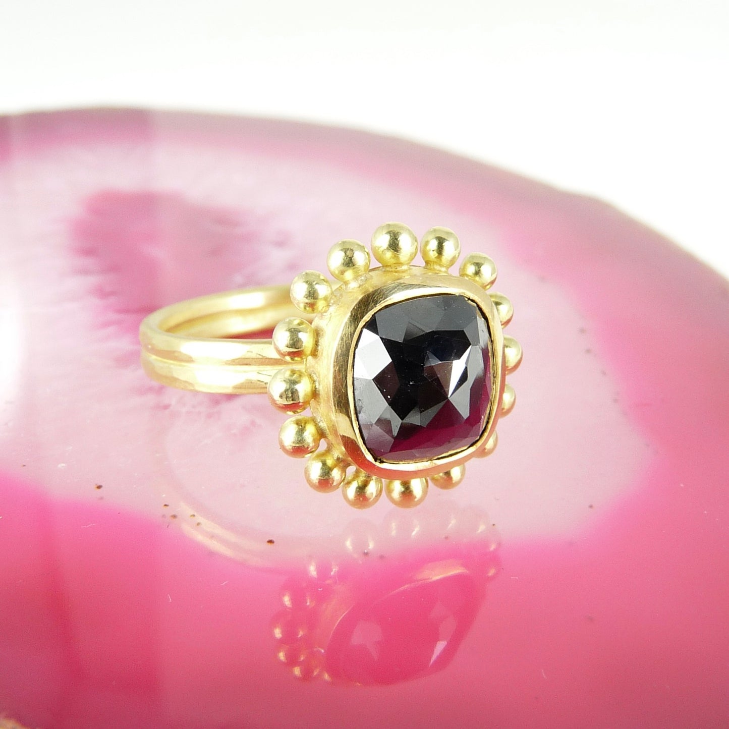 18ct 22ct gold black diamond ring