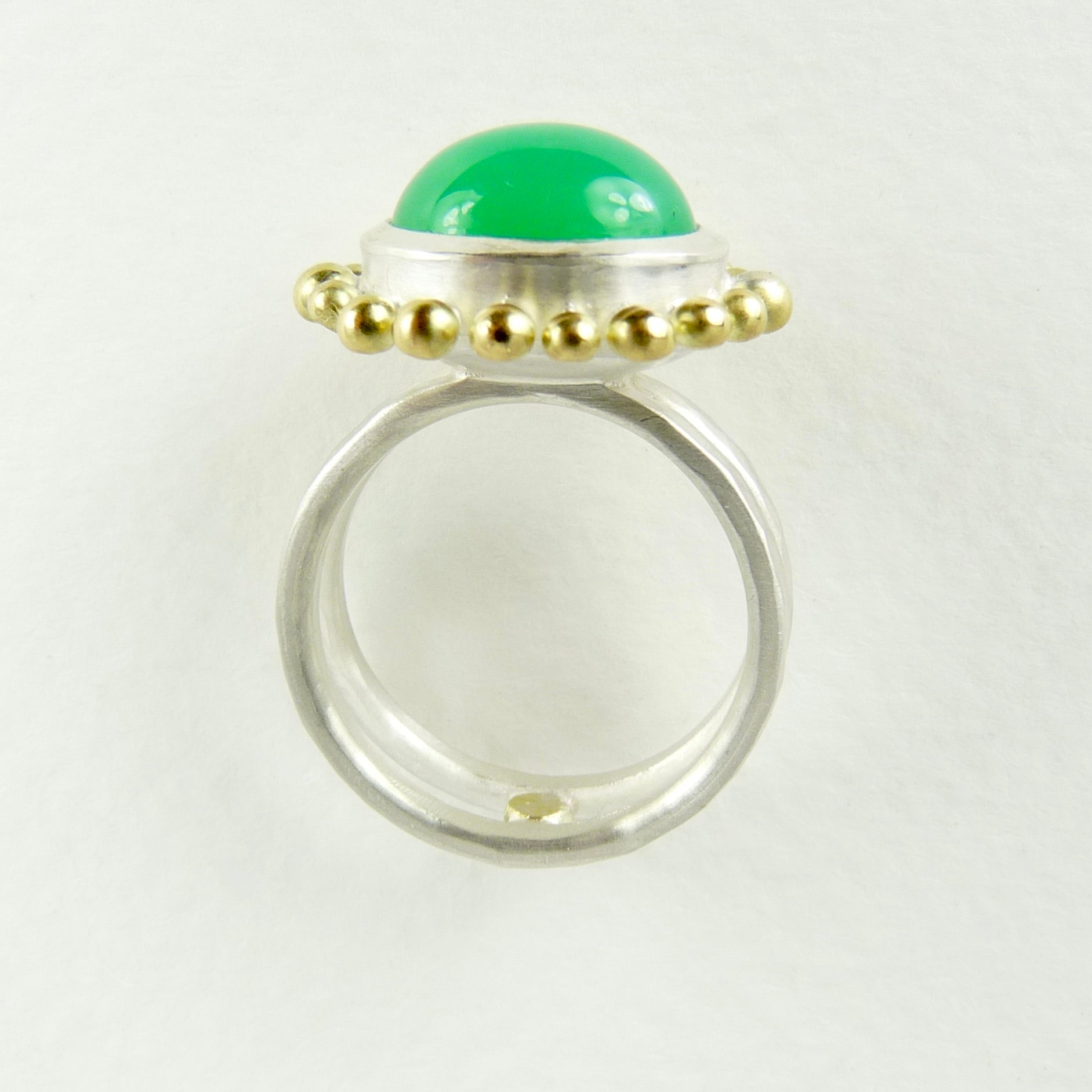 cabochon chrysoprase courtesan ring 