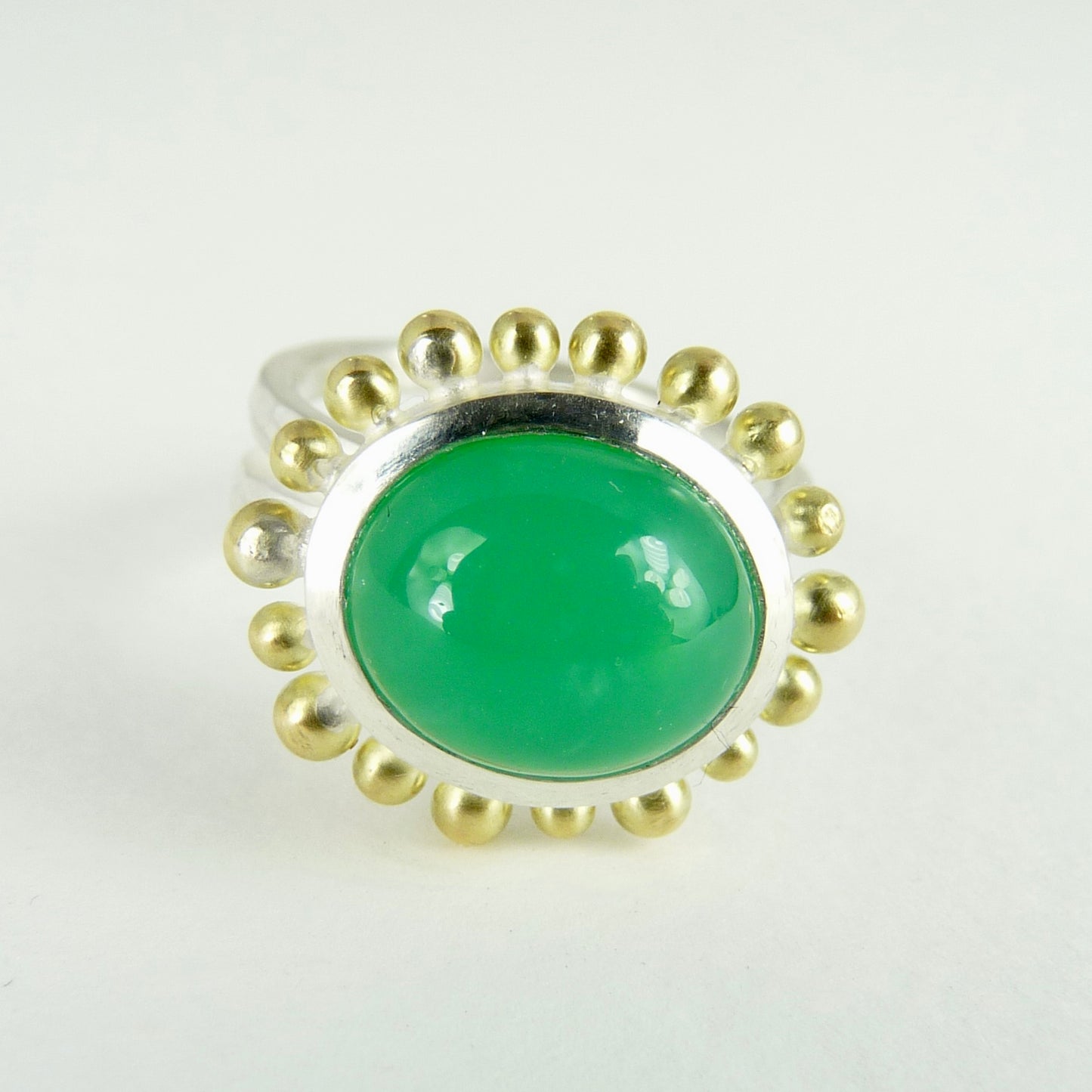 cabochon chrysoprase courtesan ring 