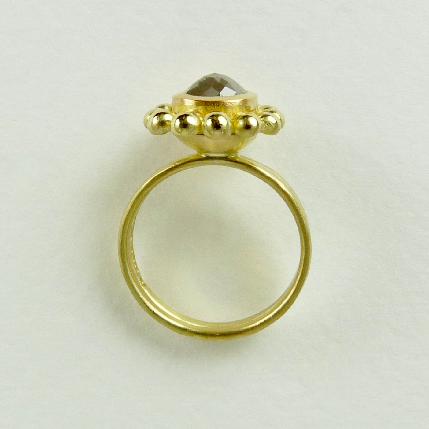 18ct 22ct gold grey diamond ring