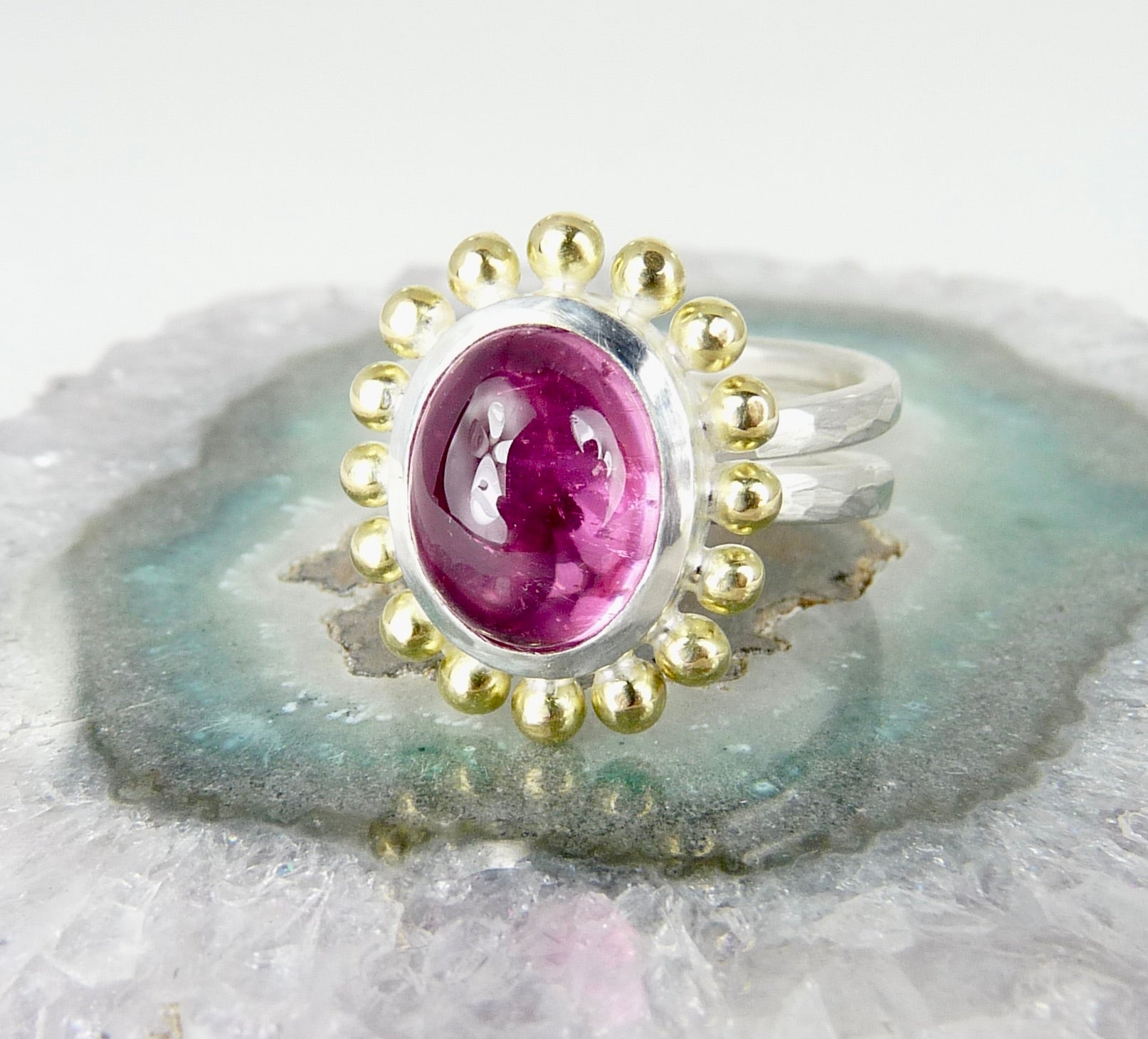 Pink tourmaline Ring 18ct gold