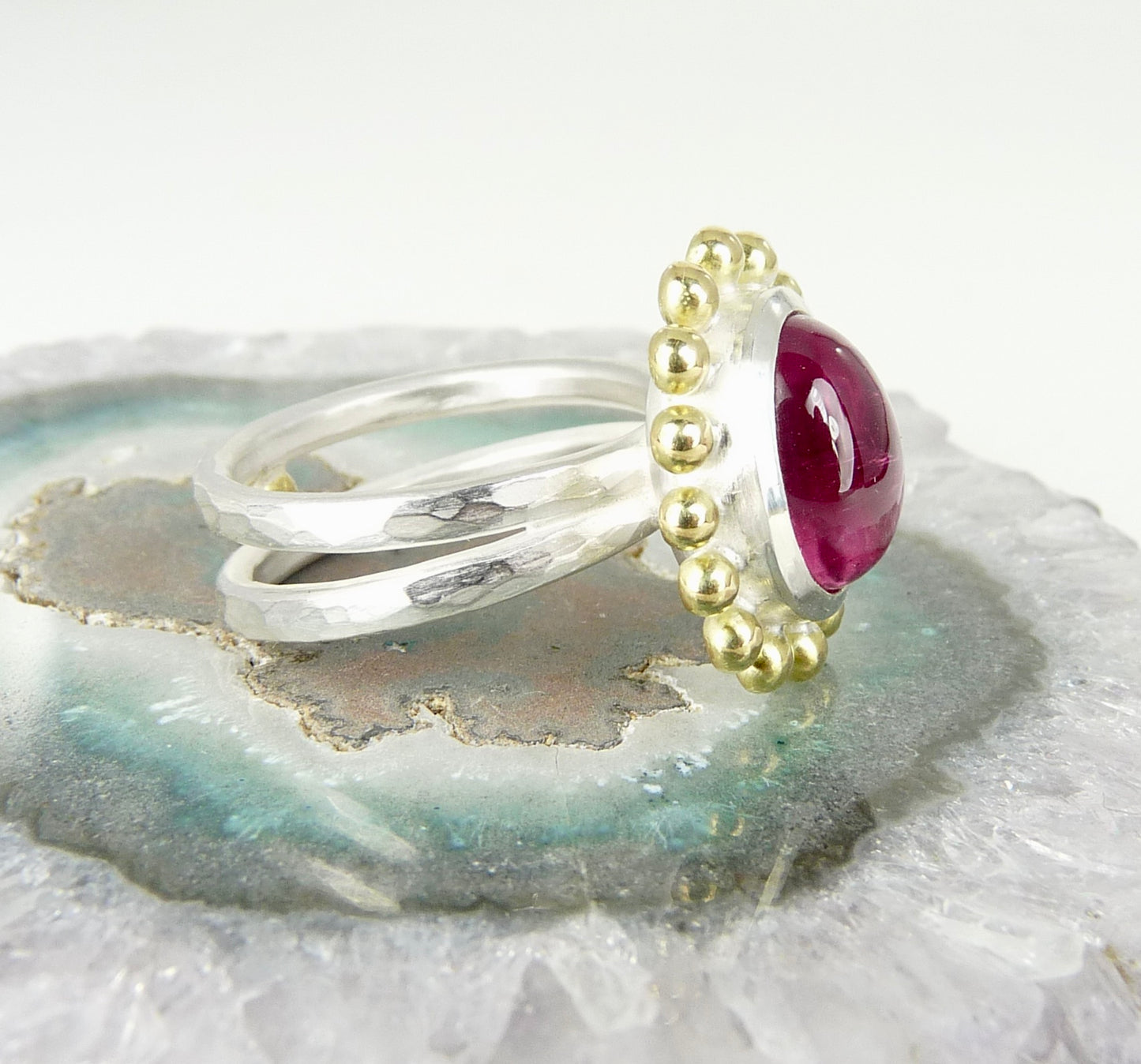 Pink tourmaline Ring 18ct gold