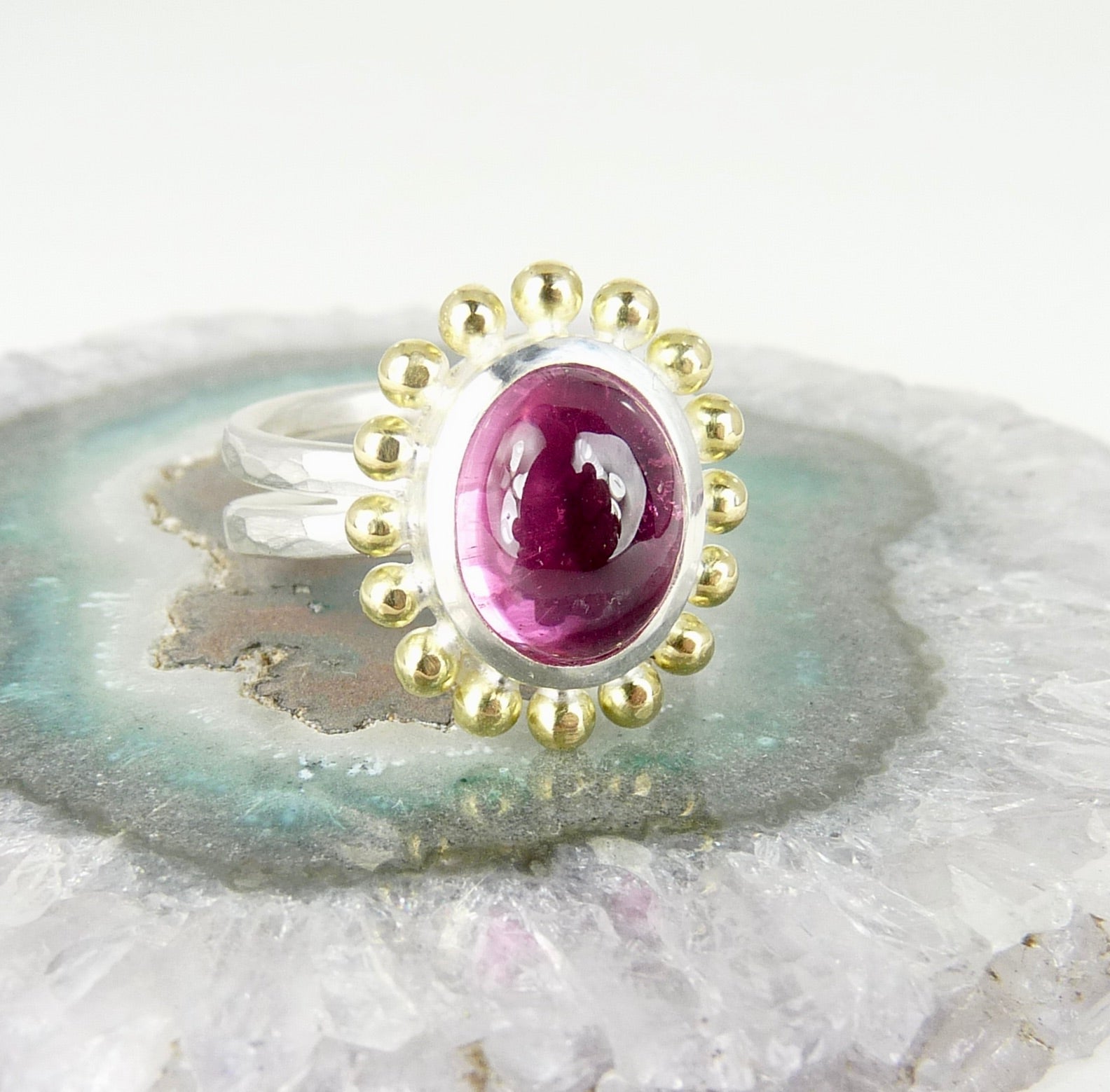 Pink tourmaline Ring 18ct gold